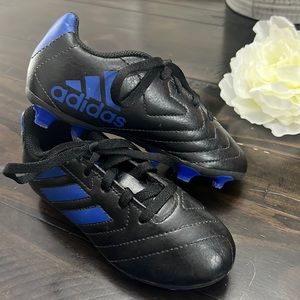 Toddler Boys Adidas Soccer Cleats, Black and Blue, Like New! Size 11
